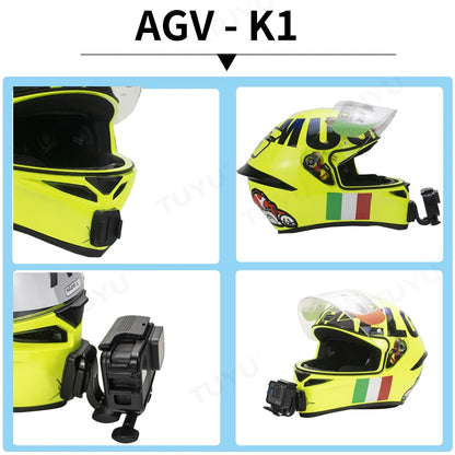 TUYU Premium casco de motocicleta personalizado Agv Pista GPRR K1 K5S K6luminium soporte de barbilla para GoPro Max Hero10 Insta360 One X2 R DJI