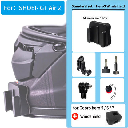TUYU-soporte personalizado para casco de motocicleta SHOEI GT Air 2, accesorios de aleación de aluminio para cámara deportiva GoPro DJI Insta360