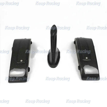 Bloque elevador de alerón de fibra de carbono para Nissan R35 GTR, acabado brillante, GT-R, pata de ala de maletero, tapa de maletero trasera de fibra, soporte superior