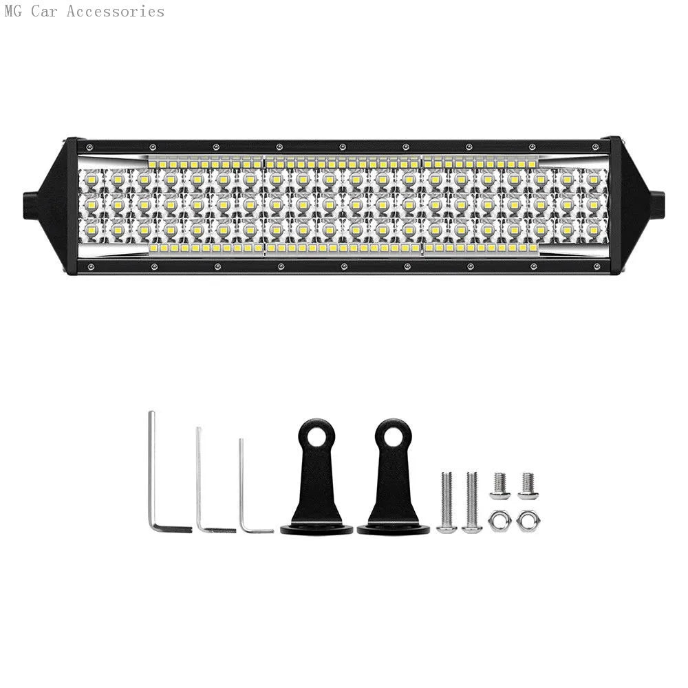 Barra de Luz LED de 5 Filas, 12 Pulgadas, 264W, Luz de Trabajo para Auto, Foco, Lámpara de Conducción para Todoterreno, Camioneta, SUV, ATV, Tractor, 4X4