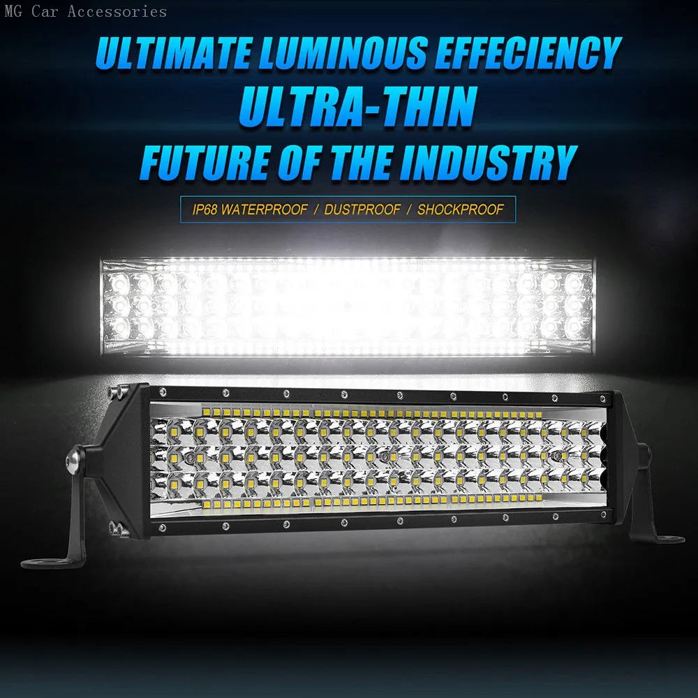 Barra de Luz LED de 5 Filas, 12 Pulgadas, 264W, Luz de Trabajo para Auto, Foco, Lámpara de Conducción para Todoterreno, Camioneta, SUV, ATV, Tractor, 4X4