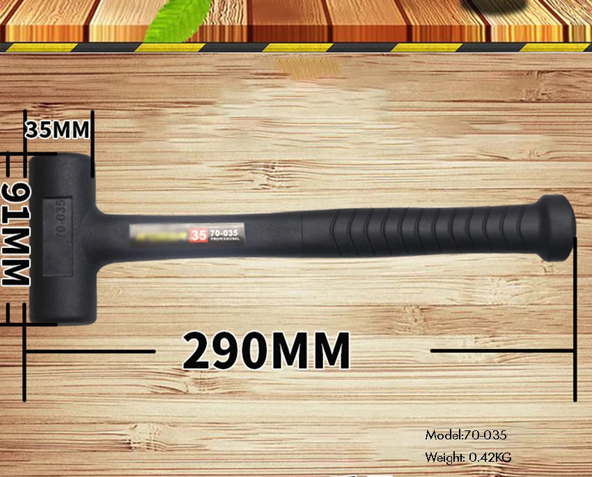 Martillo de mazo de goma endurecido, cabezal de martillo de goma para suelos, carpintería, tareas de soplado suave, 290 mm, 305 mm, 360 mm, 385 mm