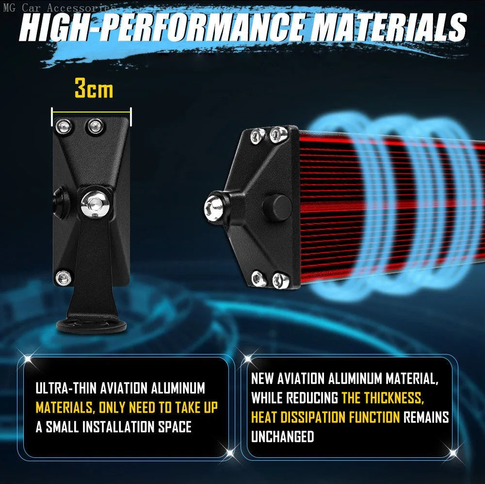 Barra de Luz LED de 5 Filas, 12 Pulgadas, 264W, Luz de Trabajo para Auto, Foco, Lámpara de Conducción para Todoterreno, Camioneta, SUV, ATV, Tractor, 4X4