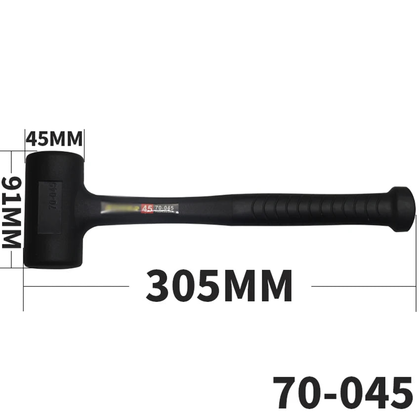 Martillo de mazo de goma endurecido, cabezal de martillo de goma para suelos, carpintería, tareas de soplado suave, 290 mm, 305 mm, 360 mm, 385 mm