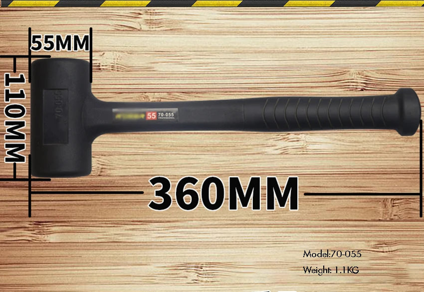 Martillo de mazo de goma endurecido, cabezal de martillo de goma para suelos, carpintería, tareas de soplado suave, 290 mm, 305 mm, 360 mm, 385 mm