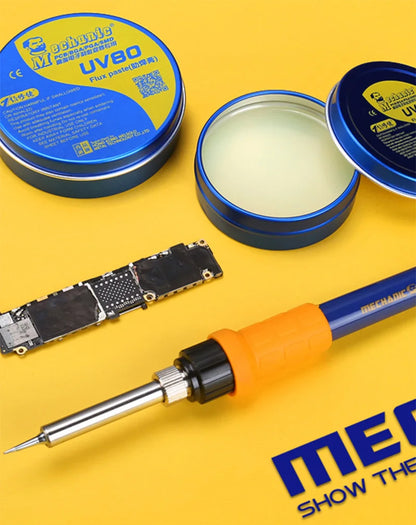 Pasta fundente de soldadura mecánica MCN-UV80, colofonia sin limpieza, pasta de flujos de soldadura para PCB BGA PGA SMD