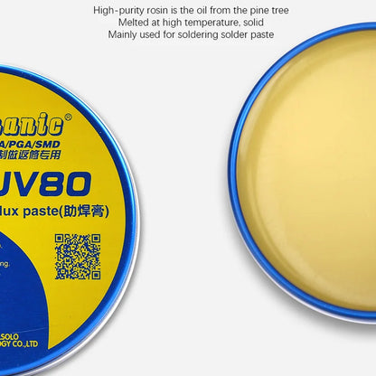Pasta fundente de soldadura mecánica MCN-UV80, colofonia sin limpieza, pasta de flujos de soldadura para PCB BGA PGA SMD