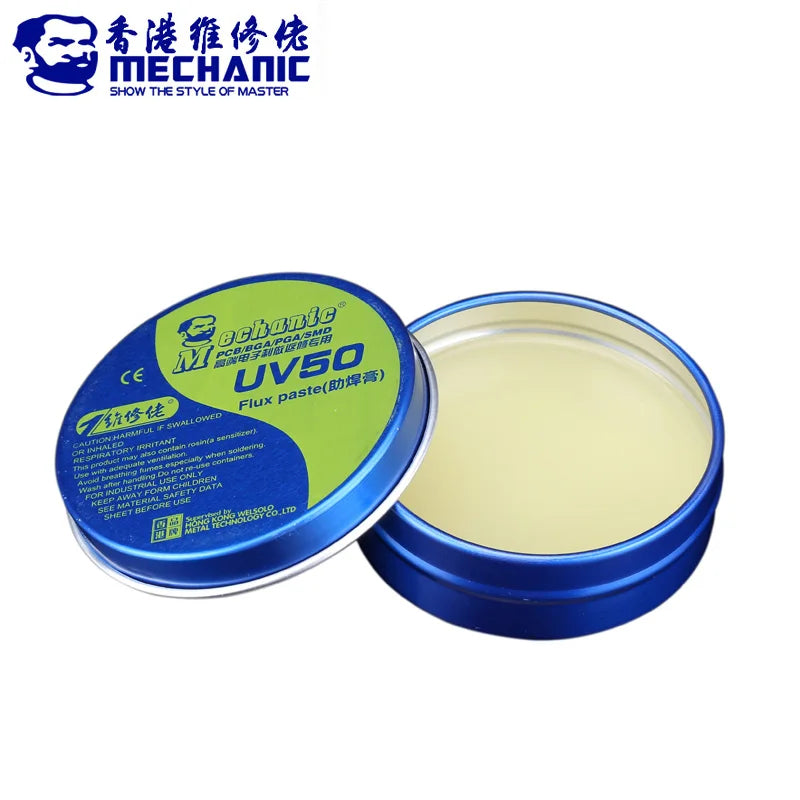 Pasta fundente de soldadura mecánica MCN-UV80, colofonia sin limpieza, pasta de flujos de soldadura para PCB BGA PGA SMD