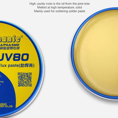 Pasta fundente de soldadura mecánica MCN-UV80, colofonia sin limpieza, pasta de flujos de soldadura para PCB BGA PGA SMD