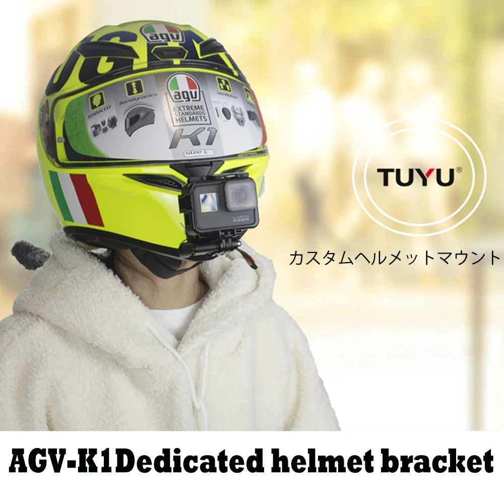 TUYU Premium casco de motocicleta personalizado Agv Pista GPRR K1 K5S K6luminium soporte de barbilla para GoPro Max Hero10 Insta360 One X2 R DJI