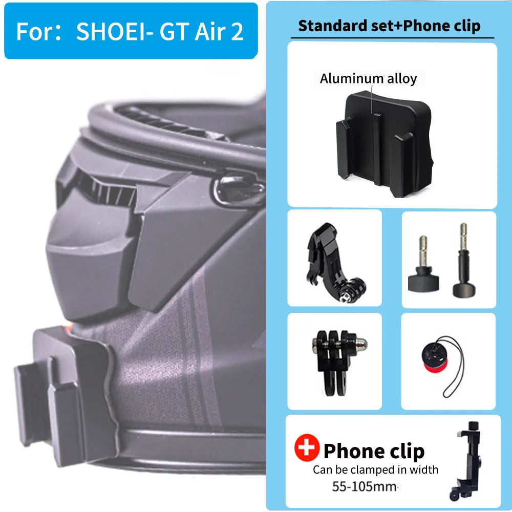 TUYU-soporte personalizado para casco de motocicleta SHOEI GT Air 2, accesorios de aleación de aluminio para cámara deportiva GoPro DJI Insta360