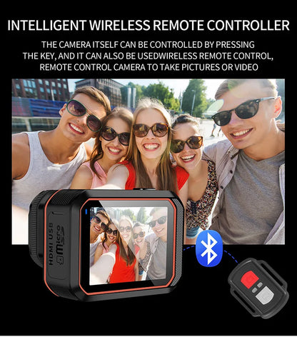 Mini cámara 4K HD 60FPS Wifi Deporte al aire libre 170 °   Cámara gran angular para casco de motocicleta y bicicleta, resistente al agua, con pantalla LED