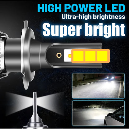 Faro LED H4 5000000LM 4800W LED H7 H1 H11 H8 H9 9005 9006 HB3 HB4 4300K 6500K 8000K PTF bombilla de hielo luces antiniebla automáticas potentes