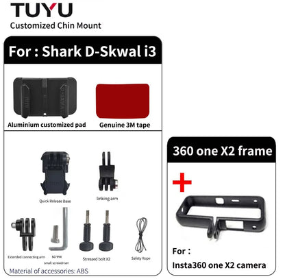 Soporte de barbilla para casco de motocicleta Shark D-Skwal i3 personalizado para GoPro Hero13, Insta360 OneX3, RS y accesorios para cámaras DJI Action