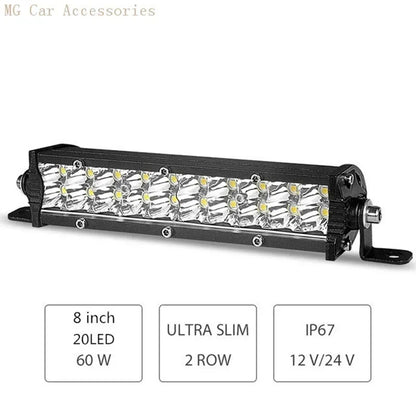 Barra de Luz LED de 5 Filas, 12 Pulgadas, 264W, Luz de Trabajo para Auto, Foco, Lámpara de Conducción para Todoterreno, Camioneta, SUV, ATV, Tractor, 4X4