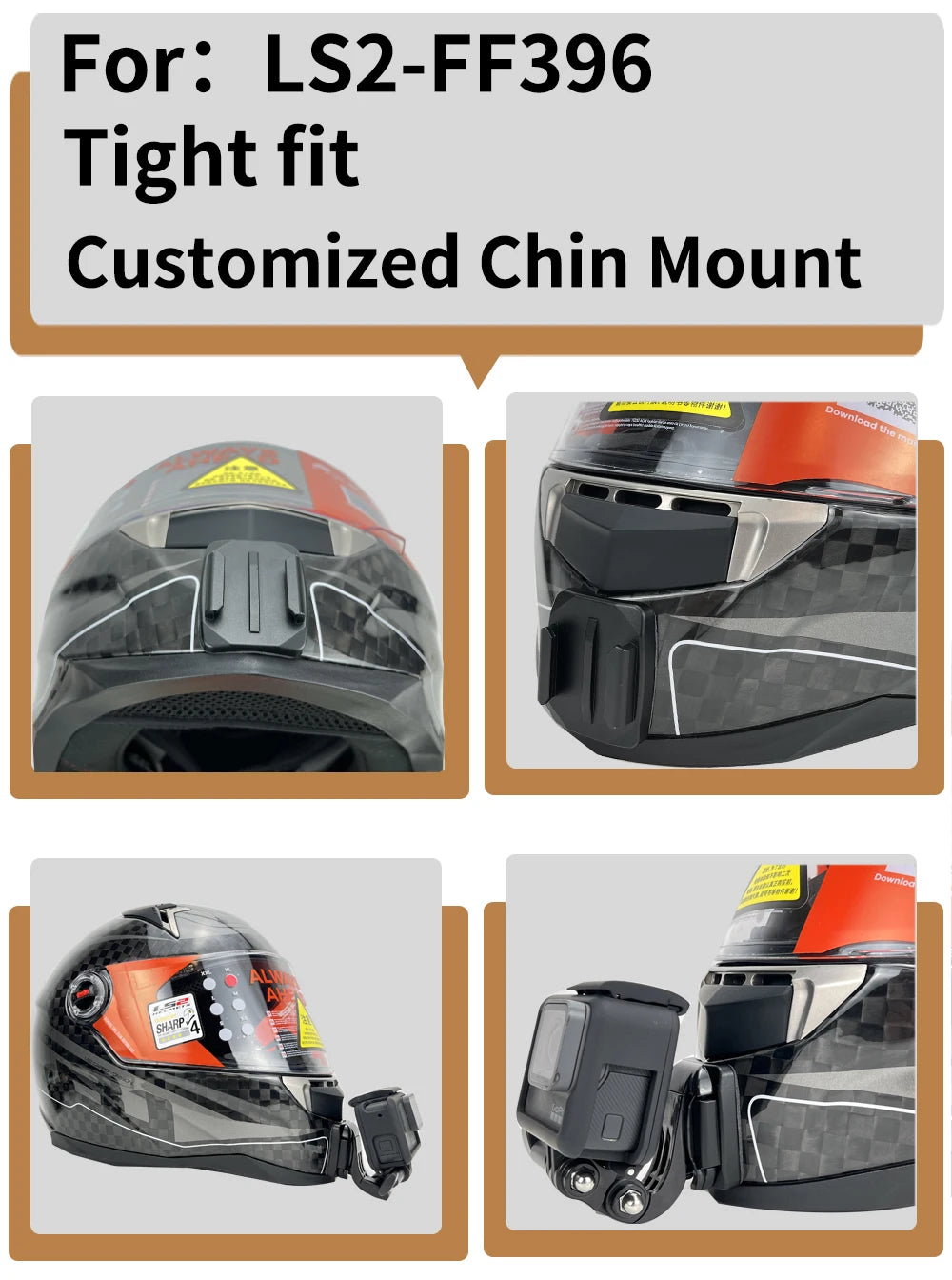 Casco de motocicleta personalizado premium TUYU LS2 MX701 ff 801358   Soporte de barbilla de aluminio para accesorios GoPro Hero10 Insta360 X2 3 DJI