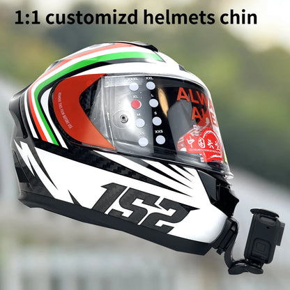 Casco de motocicleta personalizado premium TUYU LS2 MX701 ff 801358   Soporte de barbilla de aluminio para accesorios GoPro Hero10 Insta360 X2 3 DJI