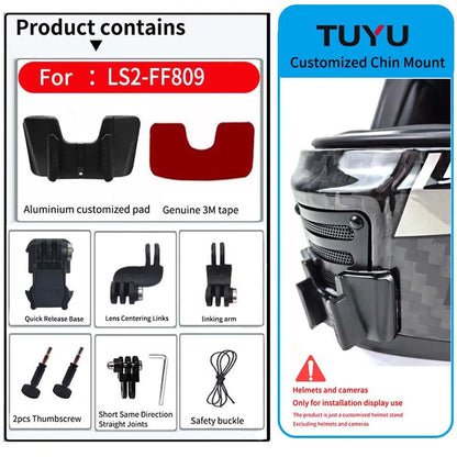 Casco de motocicleta personalizado premium TUYU LS2 MX701 ff 801358   Soporte de barbilla de aluminio para accesorios GoPro Hero10 Insta360 X2 3 DJI