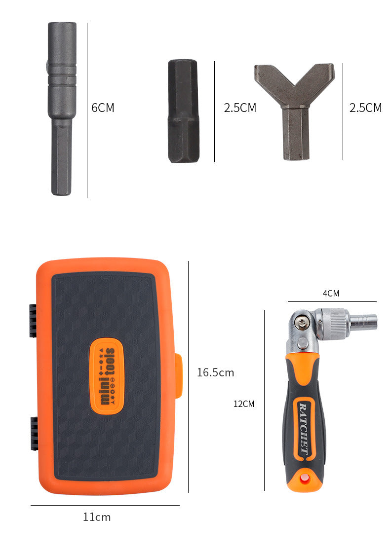 Juego de Herramientas Profesional de 38 Piezas para Mantenimiento de Motocicletas y Bicicletas, Herramienta Manual Rápida, Destornillador de Trinquete, Portátil para Reparación de Bicicletas