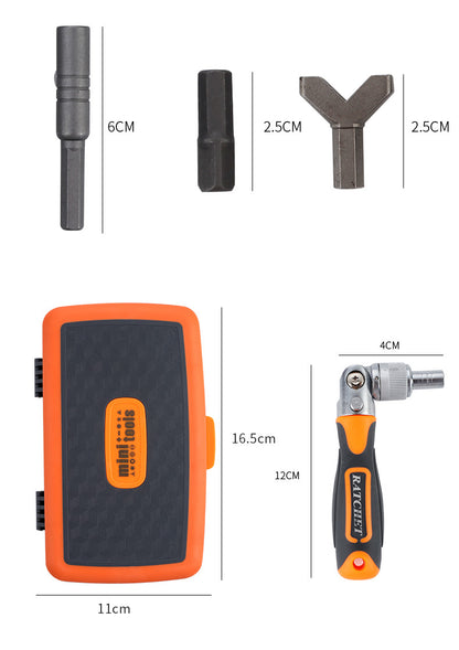 Juego de Herramientas Profesional de 38 Piezas para Mantenimiento de Motocicletas y Bicicletas, Herramienta Manual Rápida, Destornillador de Trinquete, Portátil para Reparación de Bicicletas