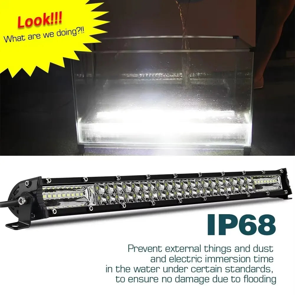 Barra de Luz LED 12D de 60W 120W 180W, Barra LED Super Delgada para Tractor, 4X4, Todoterreno, ATV, Camioneta, Luz de Trabajo LED, Lámpara de Conducción de 12V 24V