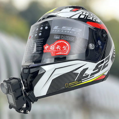 Casco de motocicleta personalizado premium TUYU LS2 MX701 ff 801358   Soporte de barbilla de aluminio para accesorios GoPro Hero10 Insta360 X2 3 DJI