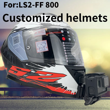 Casco de motocicleta personalizado premium TUYU LS2 MX701 ff 801358   Soporte de barbilla de aluminio para accesorios GoPro Hero10 Insta360 X2 3 DJI