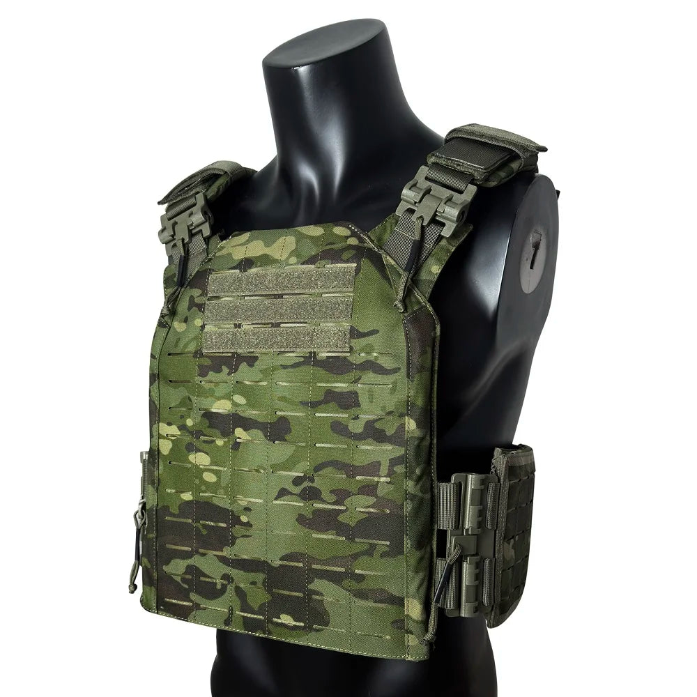 EMERSONGEARS-portador de placa de nailon 1000D, chaleco táctico para exteriores, chaleco MOLLE protector ajustable para caza