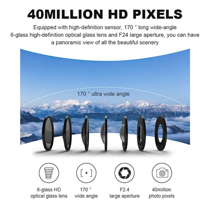 Mini cámara 4K HD 60FPS Wifi Deporte al aire libre 170 °   Cámara gran angular para casco de motocicleta y bicicleta, resistente al agua, con pantalla LED