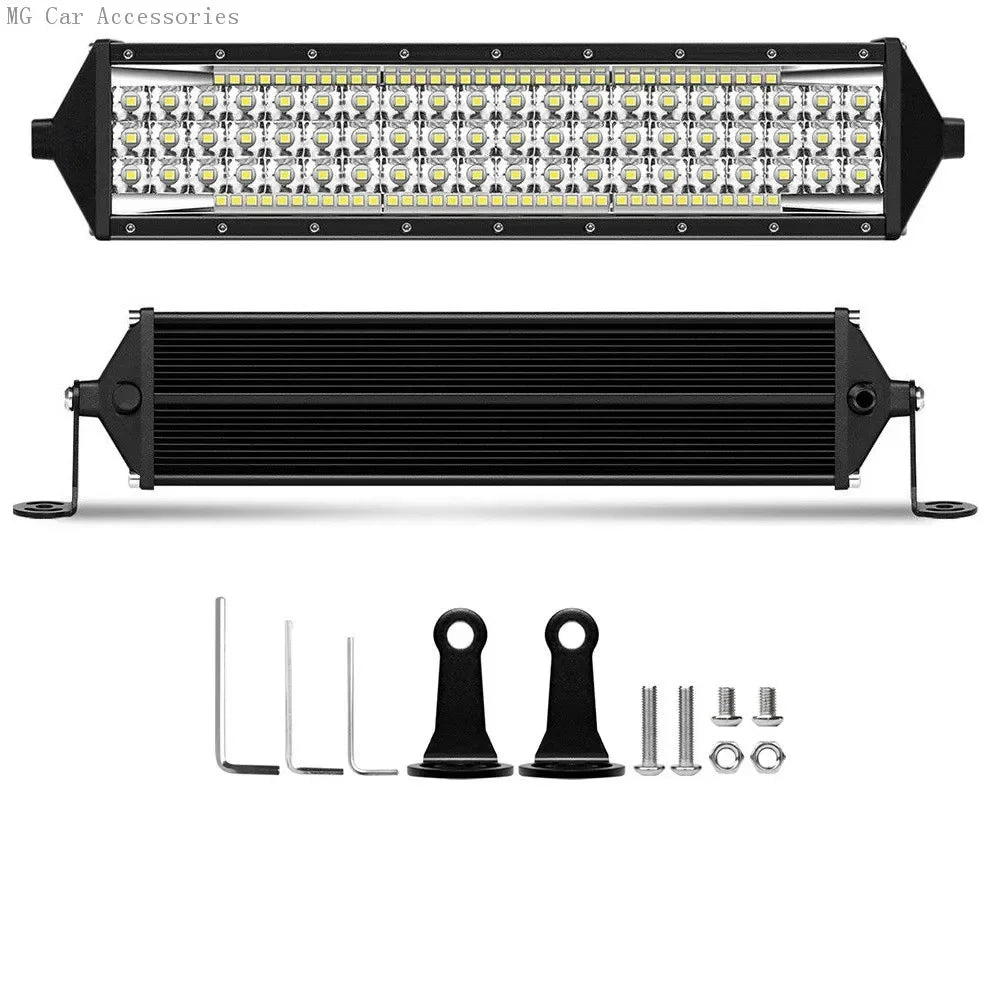 Barra de Luz LED de 5 Filas, 12 Pulgadas, 264W, Luz de Trabajo para Auto, Foco, Lámpara de Conducción para Todoterreno, Camioneta, SUV, ATV, Tractor, 4X4