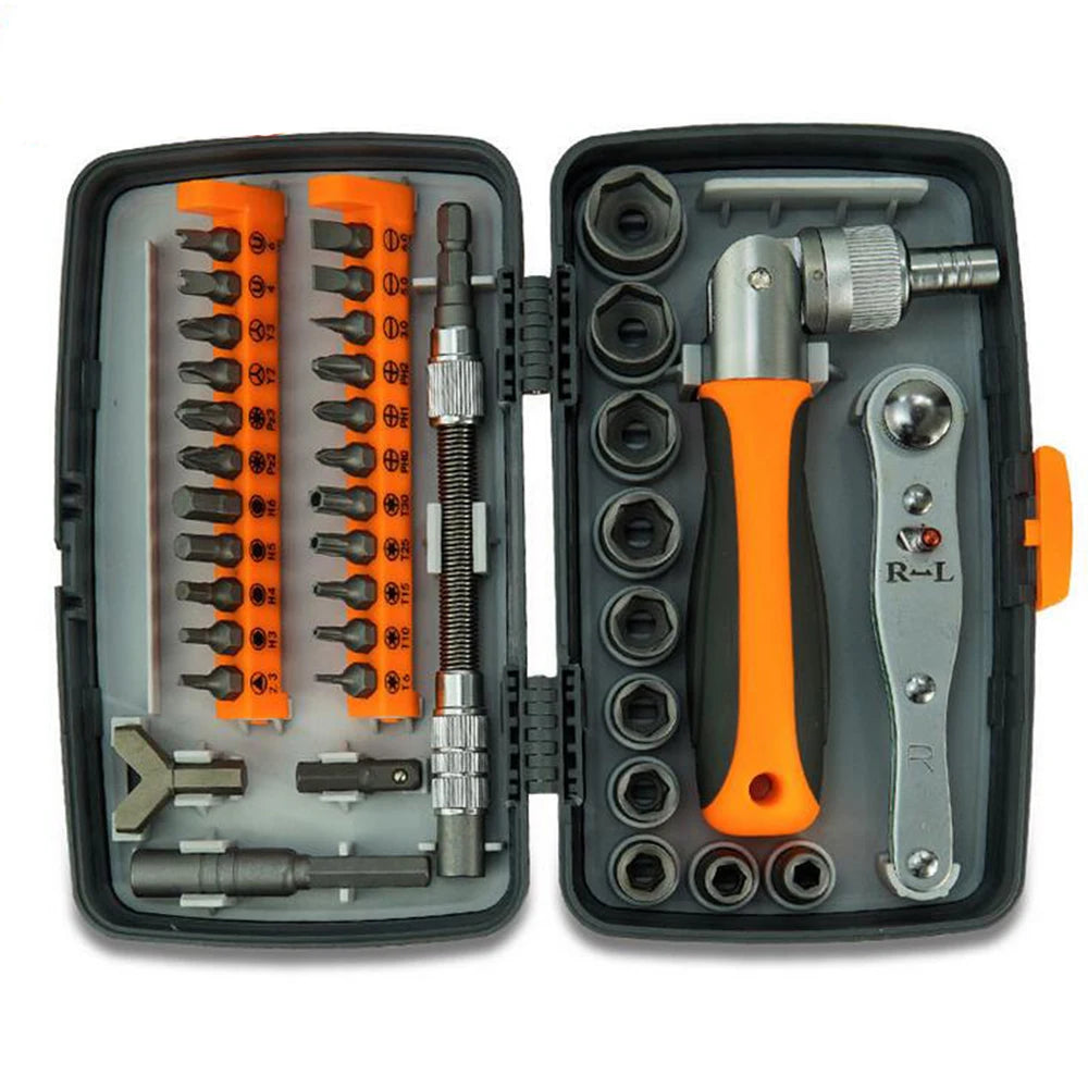Juego de Herramientas Profesional de 38 Piezas para Mantenimiento de Motocicletas y Bicicletas, Herramienta Manual Rápida, Destornillador de Trinquete, Portátil para Reparación de Bicicletas