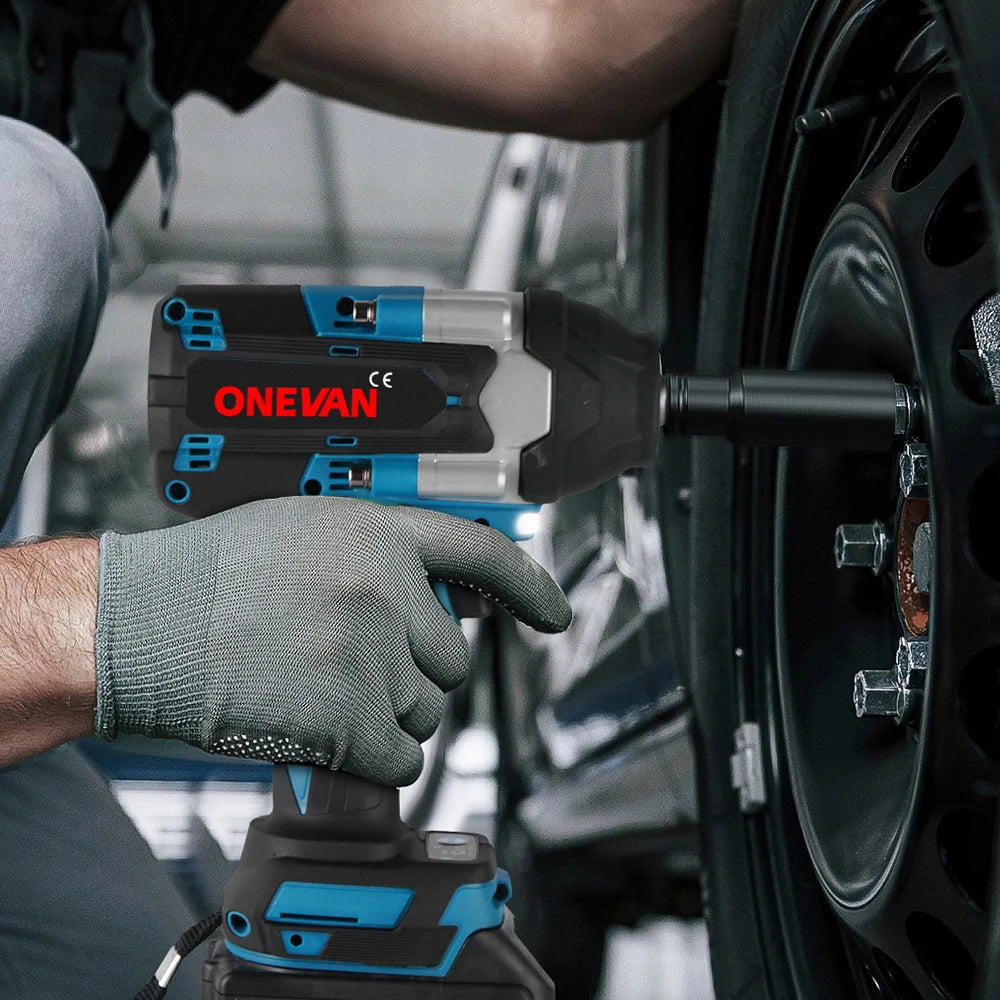 ONEVAN-llave de impacto eléctrica sin escobillas, de alto Torque, 1800N.M, taladro de 1/2 ", destornilladores, herramientas eléctricas para Pin de batería Makita
