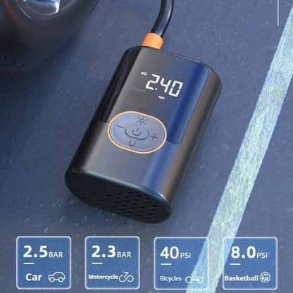 Arrancador de batería portátil para coche, 100W, 4000mAh, detección inteligente de presión de neumáticos para coches, motocicletas, bicicletas, banco de energía de bolas