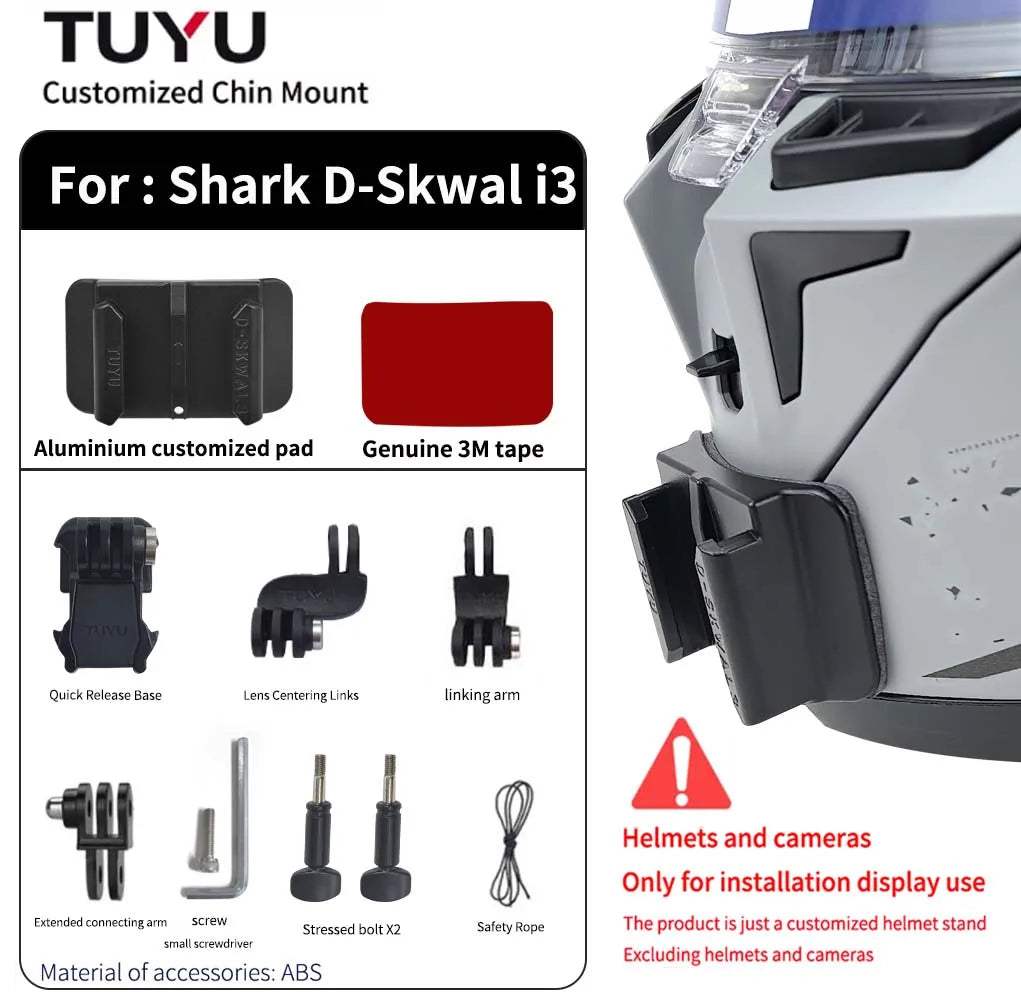 Soporte de barbilla para casco de motocicleta Shark D-Skwal i3 personalizado para GoPro Hero13, Insta360 OneX3, RS y accesorios para cámaras DJI Action
