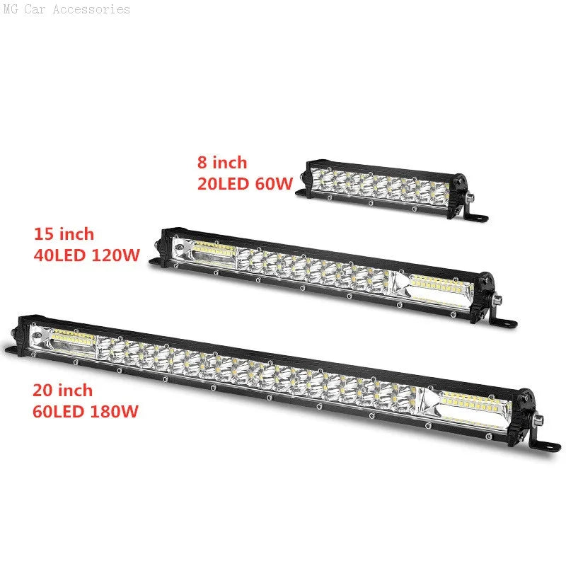 Barra de Luz LED de 5 Filas, 12 Pulgadas, 264W, Luz de Trabajo para Auto, Foco, Lámpara de Conducción para Todoterreno, Camioneta, SUV, ATV, Tractor, 4X4