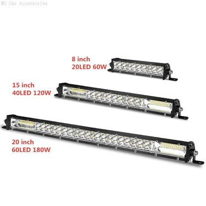 Barra de Luz LED de 5 Filas, 12 Pulgadas, 264W, Luz de Trabajo para Auto, Foco, Lámpara de Conducción para Todoterreno, Camioneta, SUV, ATV, Tractor, 4X4