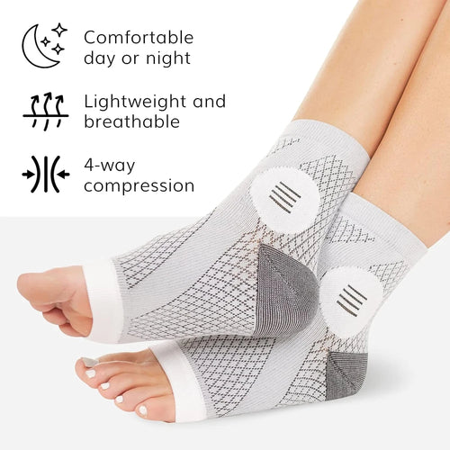 1 par de calcetines de neuropatía, terapia de neuritis periférica, compresión, mangas para pies con punta abierta para diabéticos, para tobillo, gota, dolor de daños por los nervios