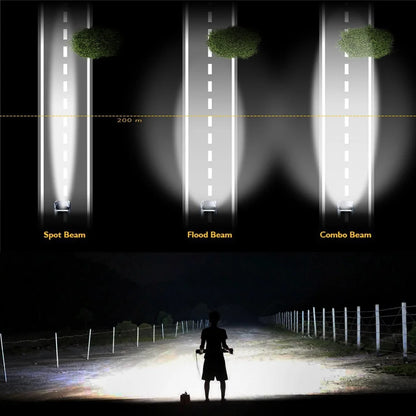 Barra de Luz LED 12D de 60W 120W 180W, Barra LED Super Delgada para Tractor, 4X4, Todoterreno, ATV, Camioneta, Luz de Trabajo LED, Lámpara de Conducción de 12V 24V