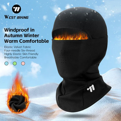 WEST BIKING-casco para bicicleta, pasamontañas cálido para ciclismo de invierno, cubierta para la cabeza a prueba de frío para exteriores, máscara facial completa, forro para casco de motocicleta