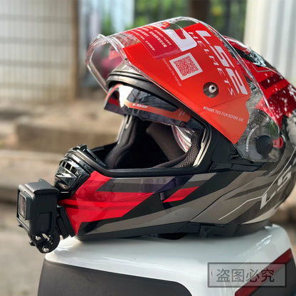 Casco de motocicleta personalizado premium TUYU LS2 MX701 ff 801358   Soporte de barbilla de aluminio para accesorios GoPro Hero10 Insta360 X2 3 DJI