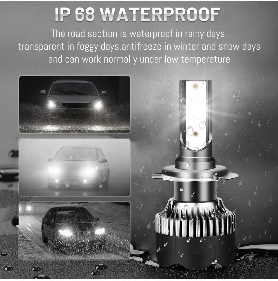 Faro LED H4 5000000LM 4800W LED H7 H1 H11 H8 H9 9005 9006 HB3 HB4 4300K 6500K 8000K PTF bombilla de hielo luces antiniebla automáticas potentes