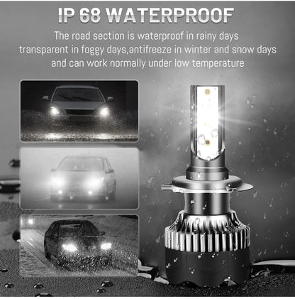 Faro LED H4 5000000LM 4800W LED H7 H1 H11 H8 H9 9005 9006 HB3 HB4 4300K 6500K 8000K PTF bombilla de hielo luces antiniebla automáticas potentes