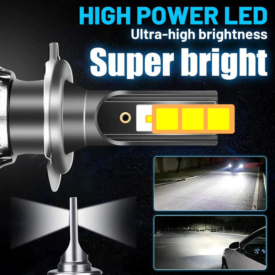 Faro LED H4 5000000LM 4800W LED H7 H1 H11 H8 H9 9005 9006 HB3 HB4 4300K 6500K 8000K PTF bombilla de hielo luces antiniebla automáticas potentes