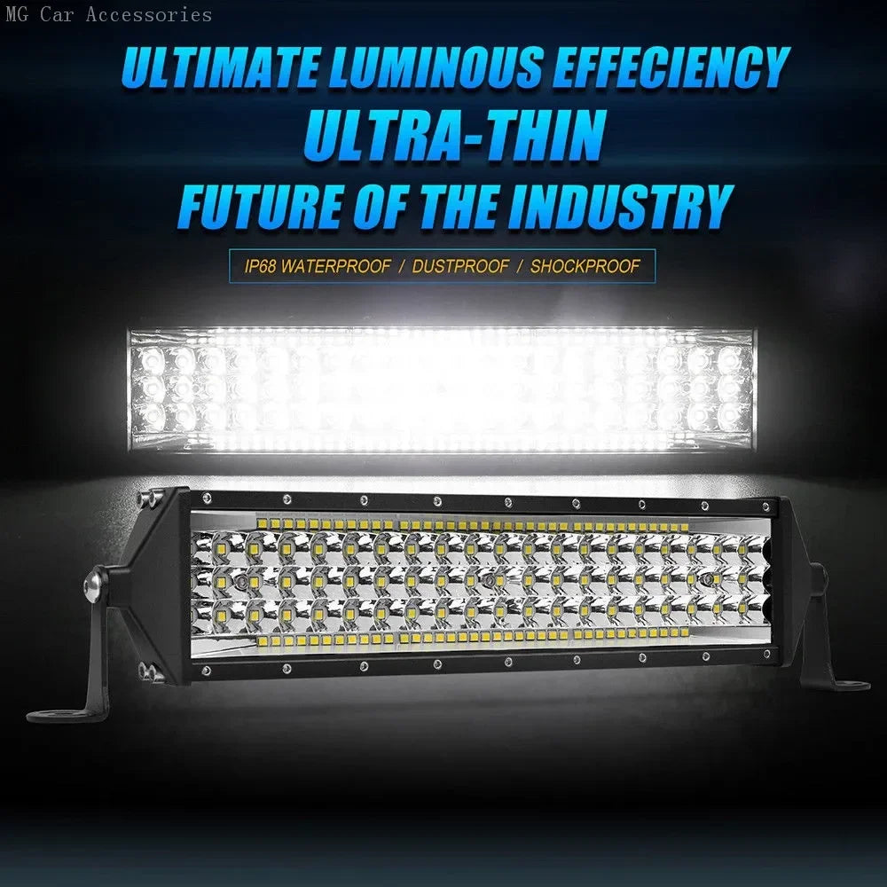Barra de Luz LED de 5 Filas, 12 Pulgadas, 264W, Luz de Trabajo para Auto, Foco, Lámpara de Conducción para Todoterreno, Camioneta, SUV, ATV, Tractor, 4X4
