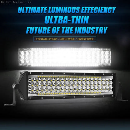 Barra de Luz LED de 5 Filas, 12 Pulgadas, 264W, Luz de Trabajo para Auto, Foco, Lámpara de Conducción para Todoterreno, Camioneta, SUV, ATV, Tractor, 4X4