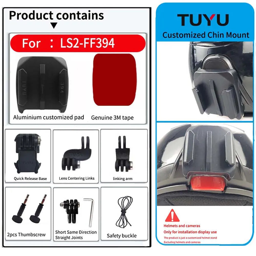 Casco de motocicleta personalizado premium TUYU LS2 MX701 ff 801358   Soporte de barbilla de aluminio para accesorios GoPro Hero10 Insta360 X2 3 DJI