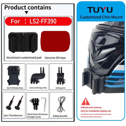 Casco de motocicleta personalizado premium TUYU LS2 MX701 ff 801358   Soporte de barbilla de aluminio para accesorios GoPro Hero10 Insta360 X2 3 DJI