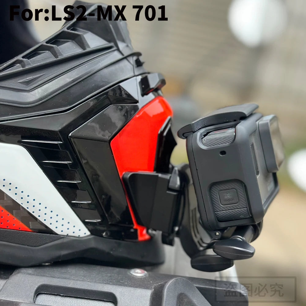 Casco de motocicleta personalizado premium TUYU LS2 MX701 ff 801358   Soporte de barbilla de aluminio para accesorios GoPro Hero10 Insta360 X2 3 DJI