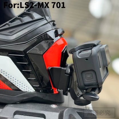 Casco de motocicleta personalizado premium TUYU LS2 MX701 ff 801358   Soporte de barbilla de aluminio para accesorios GoPro Hero10 Insta360 X2 3 DJI
