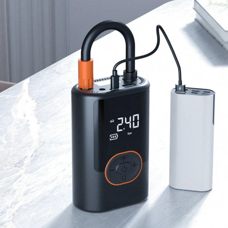 Arrancador de batería portátil para coche, 100W, 4000mAh, detección inteligente de presión de neumáticos para coches, motocicletas, bicicletas, banco de energía de bolas